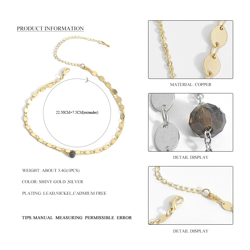 2017 модный двухслойный ножной браслет для женщин ювелирные изделия ног цепочка