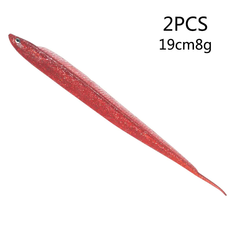 2PCS 8g Balleo 2pcs/Fishing Lure 14cm/19cm/28cm Big Hairtail Soft Swim Eel Soft Bait Fishing Tackle - Цвет: 2PCS 8g