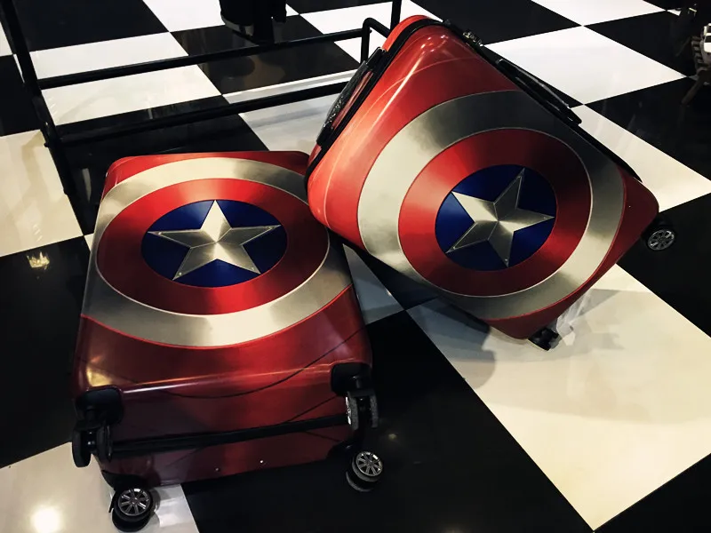 20 24 28 дюймов Капитан Америка багаж для мужчин и женщин Marvel чемоданы на