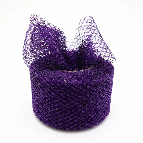 Purple 5 см 25 ярдов алмазное отверстие блестящая сетка тюль рулон для DIY Рождественская елка Бант украшение подарочная упаковка 22,8 метров - Цвет: Purple