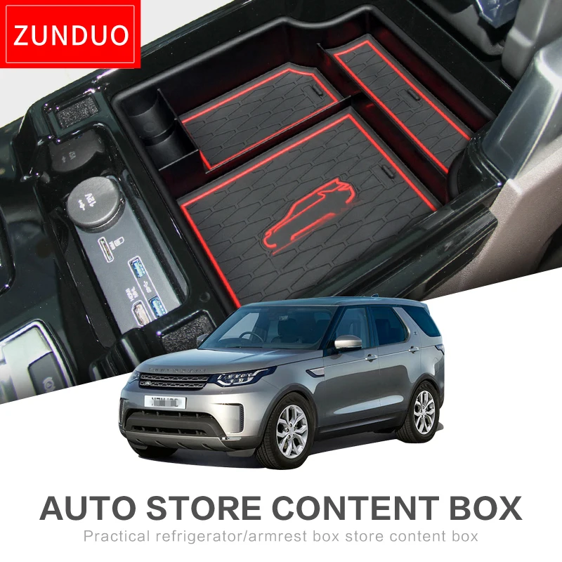 

Коробка для внутренних аксессуаров ZUNDUO ящик для хранения в подлокотнике автомобиля, для Discovery LR5 2017, для уборки, центральная консоль из абс + ПВХ