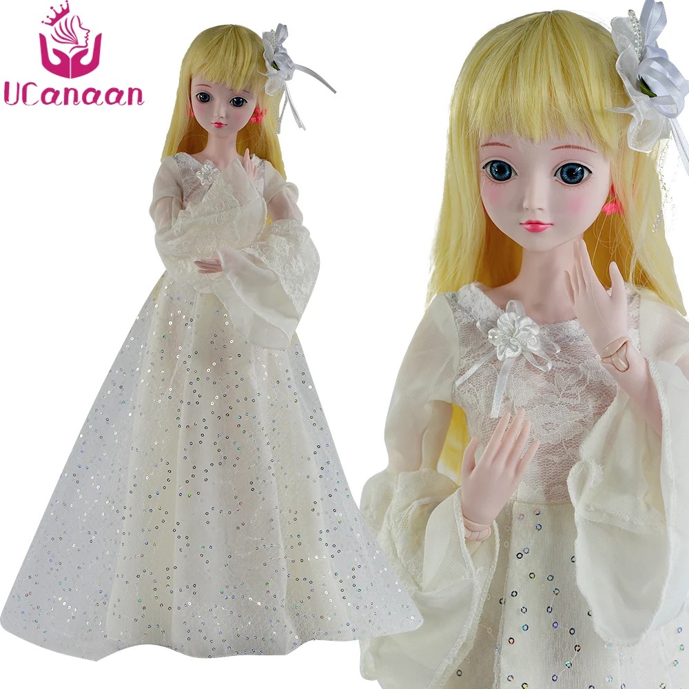 UCanaan/24 'ླྀ см мяч шарнирная кукла 1/3 SD BJD куклы с нарядами белое платье обувь