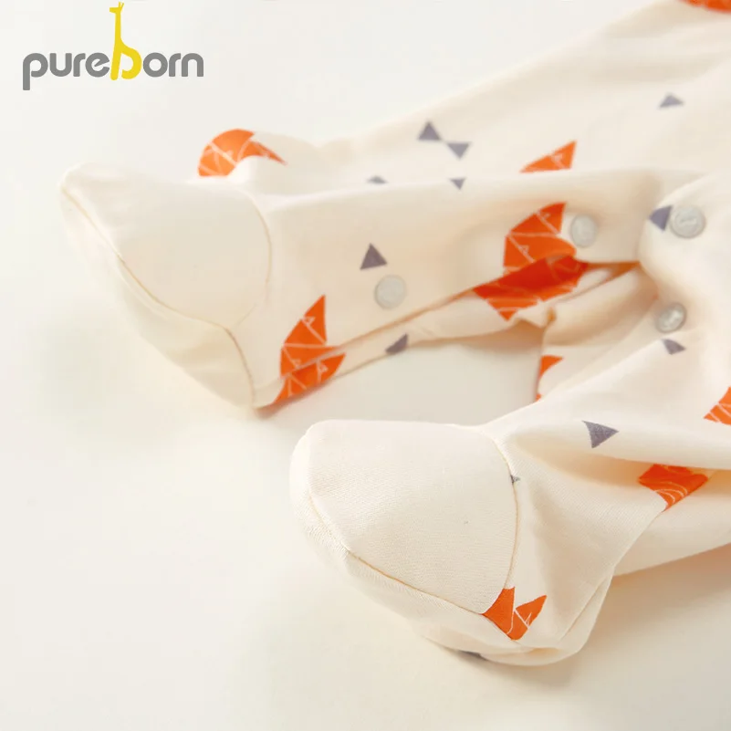 Pureborn/детская одежда унисекс; Детские гольфы для девочек с рисунком лисы; гольфы для маленьких мальчиков с длинными рукавами; одежда для сна и игр