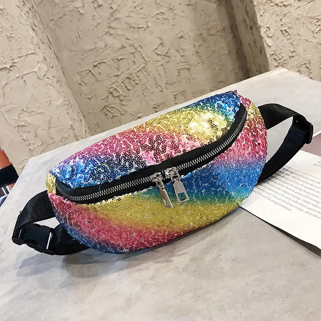 Поясная Сумка для женщин Joker Кроссбоди модная нагрудная сумка с блестками и карманом Paquete de la cintura