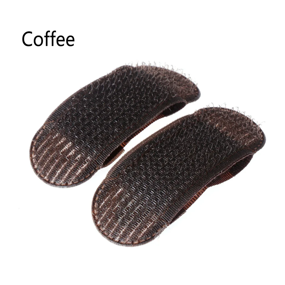 Кофе 2PCS Breathable Bangs Mat Hair Clips Black Coffee Princess Hair Tool Set Bump It Up Volume Base Hair Inserts Invisible Hair Pins - Цвет: Кофе