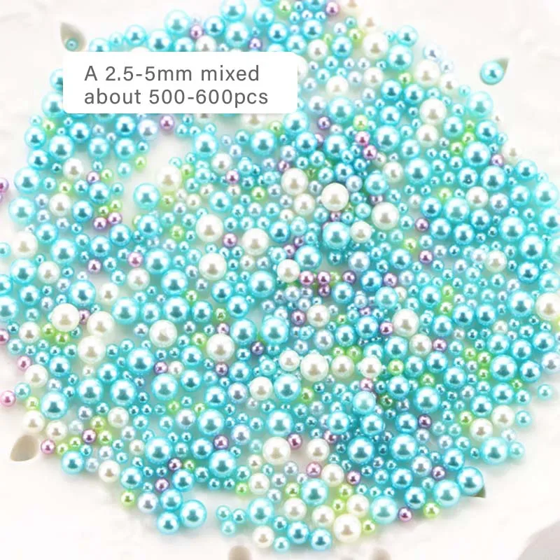500-600pcs Mix Fish bowl Beads Slime Supplies DIY Glitter Pearls Filler Fluffy Decoration Color Gradient Accessories | Игрушки и хобби