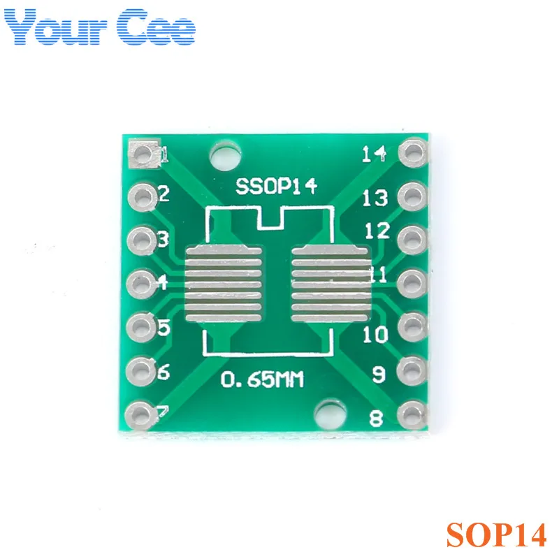 50 шт. плата адаптера SOP14 SSOP14 TSSOP14 к DIP14 SMD 2 54 мм контактный шаг PCB интегральные