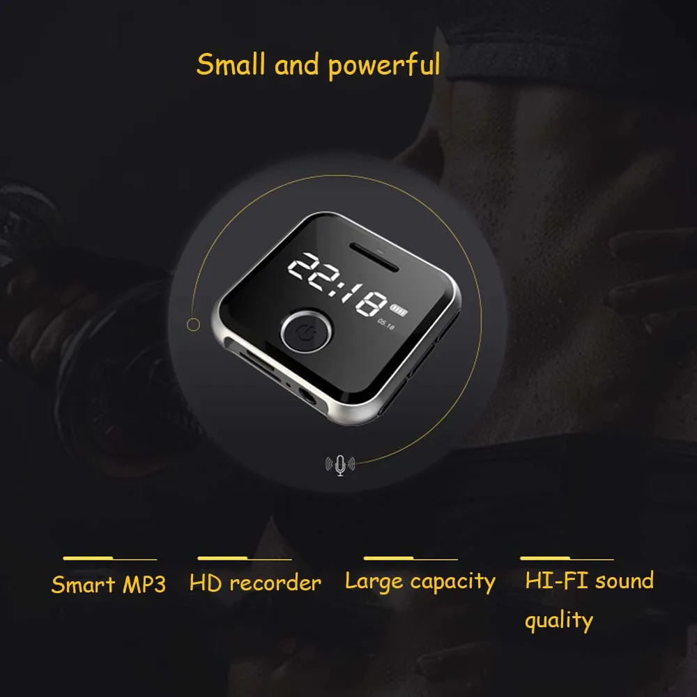 JINSERTA мини MP3 плеер обновленная версия 8G 16G 32G HIFI спортивные музыкальные плееры с экраном 0,9" FM радио функция записи