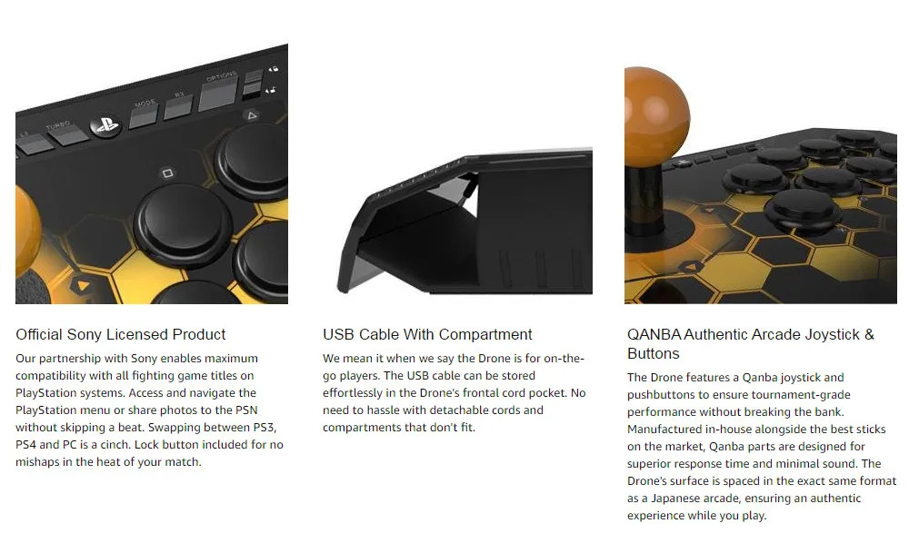 Qanba N2 PS4-01 Дрон джойстик USB Проводная турнир переключатель блокировки для пчелиных сот, выполненный в стиле джойстик для Игровые приставки 4/3