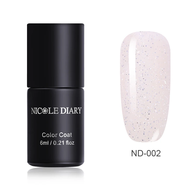 Glitter ND-002 NICOLE дневник одношаговый лак для ногтей УФ-гель серый красный серия блеск замочить от гель-лака нет необходимости базовое верхнее покрытие ногтей DIY - Цвет: Glitter ND-002