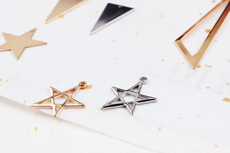 10 шт позолоченные латунные подвески цвета шампанского в виде звезды