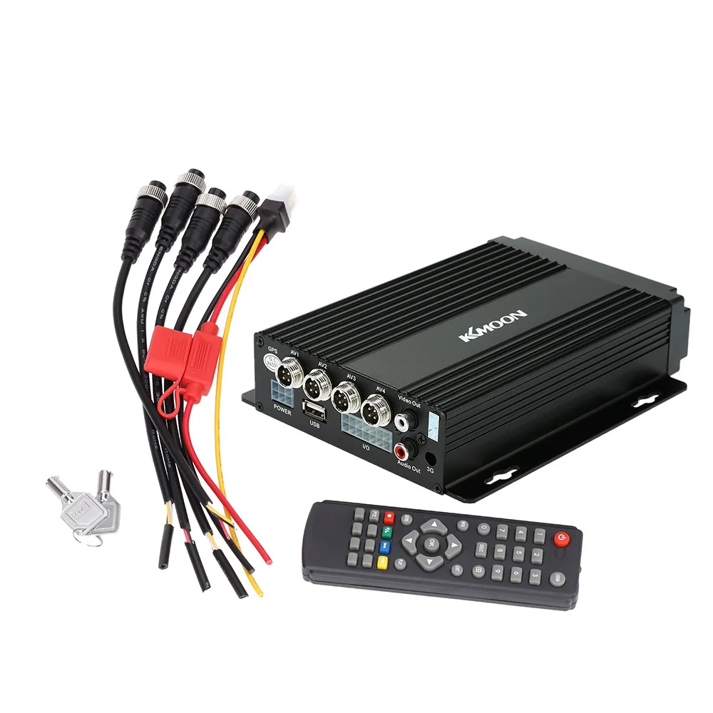 KKmoon мини в реальном времени SD автомобильный Мобильный DVR 4CH видео/аудио вход с пультом дистанционного управления Encrption