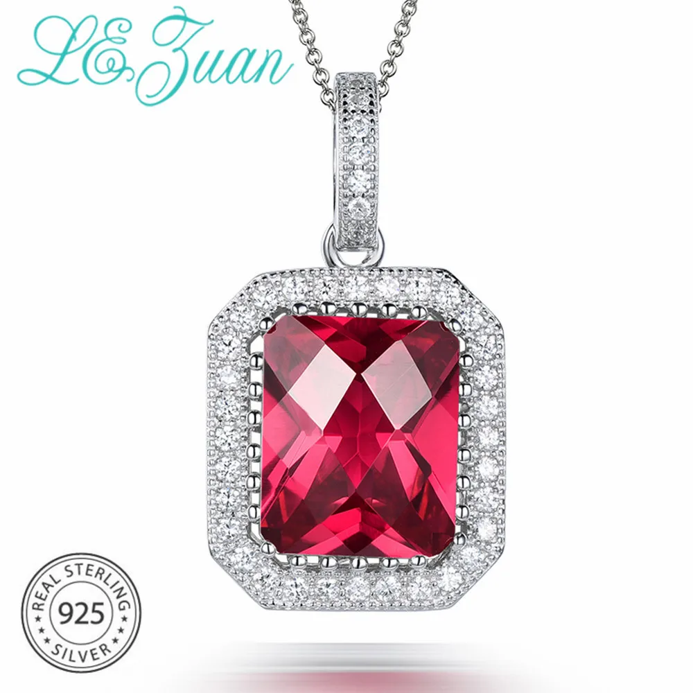 Женское ожерелье из серебра 925 пробы с красным камнем 5 52 карата|fine jewelry|necklace stone