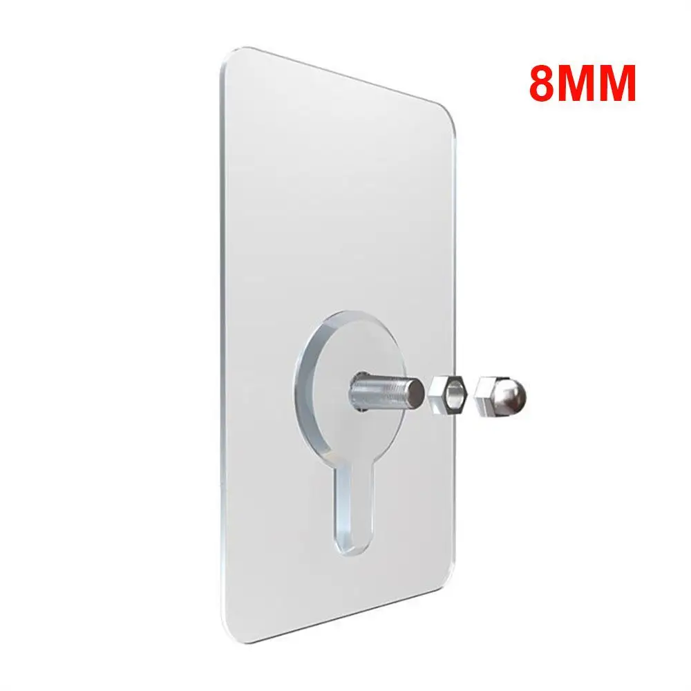 8mm 2 шт. ПВХ клейкие гвозди настенный плакат Не оставляющий следов палка настенный крючок прочный прозрачный крепкий клейкий винт стены ногтей ванной комнаты дома крючок настенный - Цвет: 8mm