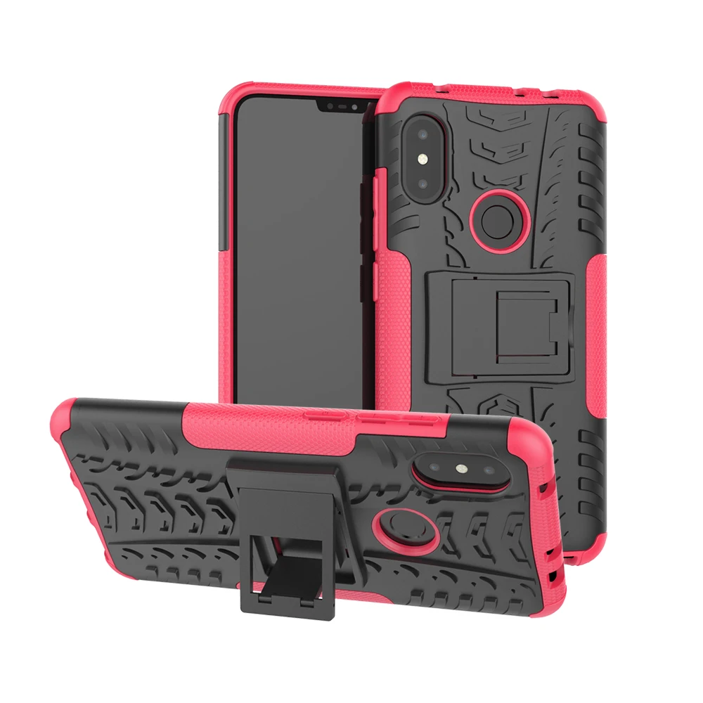 hot pink Для Xiaomi 5S Mi5 плюс 5X двойной Слои чехол из ТПУ+ корпус Противоударная задняя обложка для Redmi Note 3, 4, 5, 6, 4X 5A 6X A2 S2 Y2 6A 6 Pro - Цвет: hot pink