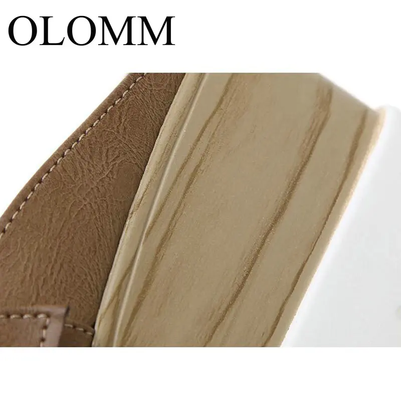 Женские тапочки на платформе с квадратным носком Летние сандалии танкетке