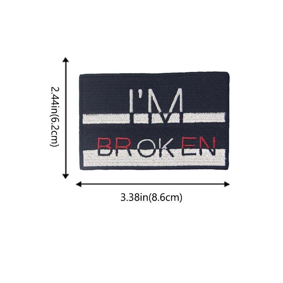 Нашивки Embird вышитая нашивка rock I'm broken 3D нашивки ручной работы для девочек