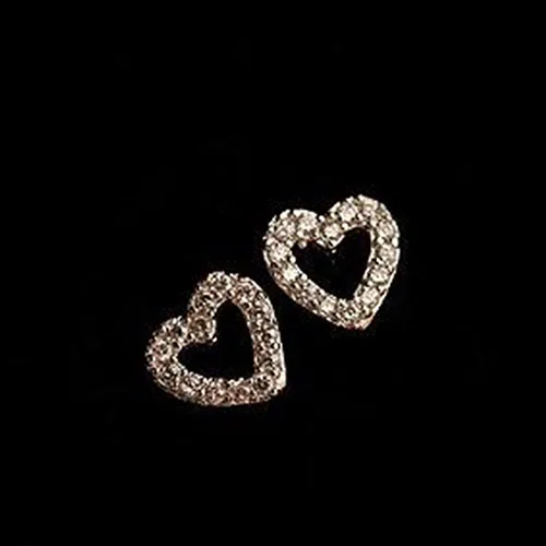 Новинка 2015 модные женские сережки гвоздики со стразами и сердечками|fashion stud