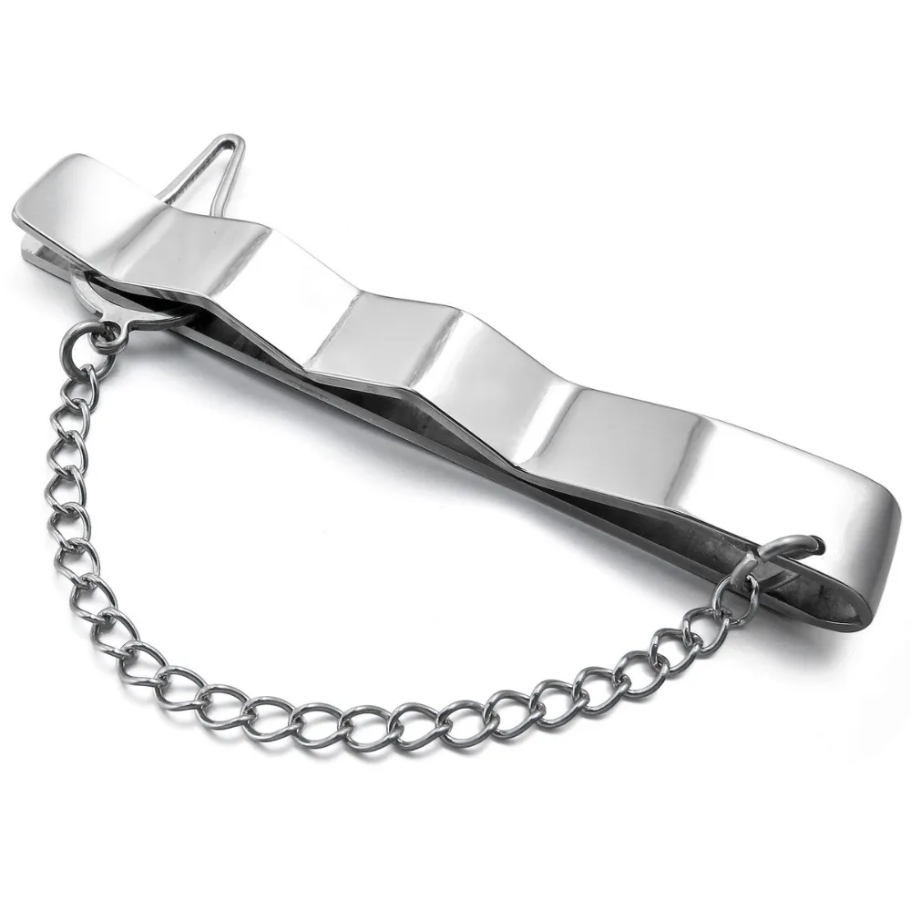

Men's Stainless Steel Necktie Tie Clip Bar Silver Tone Wedding