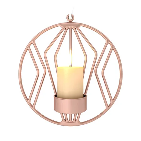 Rose Gold Металлический Настенный Железный Подсвечник Подсвечники Tealight Золотой бар вечерние свадебные Рождество год свечи для домашнего декора люстра Роза - Цвет: Rose Gold
