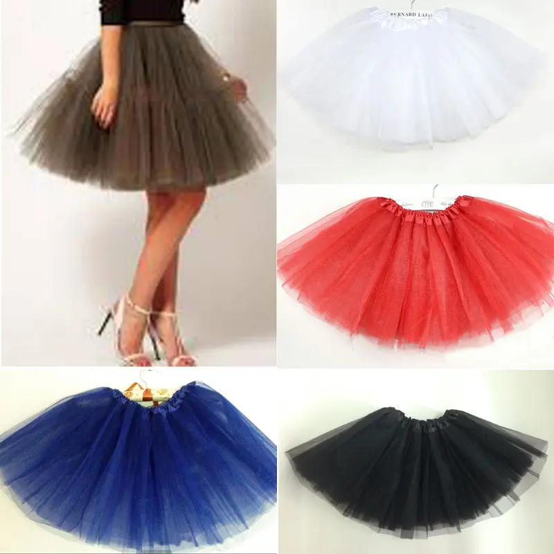 3 слойная Женская однотонная мини юбка пачка принцессы одного размера|a skirt|skirt