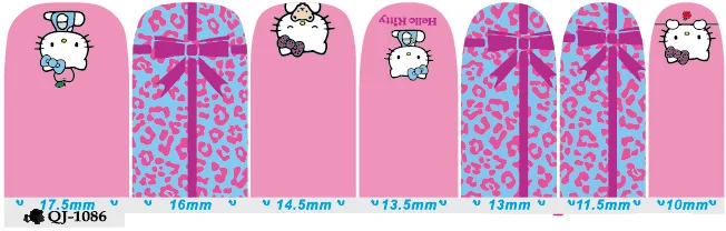 14 шт./лист 14 Тип hellokitty ногтей Обертывания 3D на весь ноготь Стикеры дизайнерские наклейки для ногтей Переводные картинки макияж тату Маникюр Инструмент