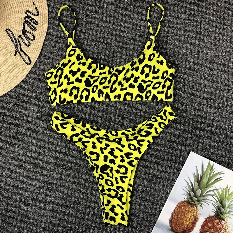 

Sexy Leopard Print Bikini 2019 Swimwear Women Mini Micro Push Up Thong Biquini High Cut Bikinis Set Swimsuit Female Bathing Suit