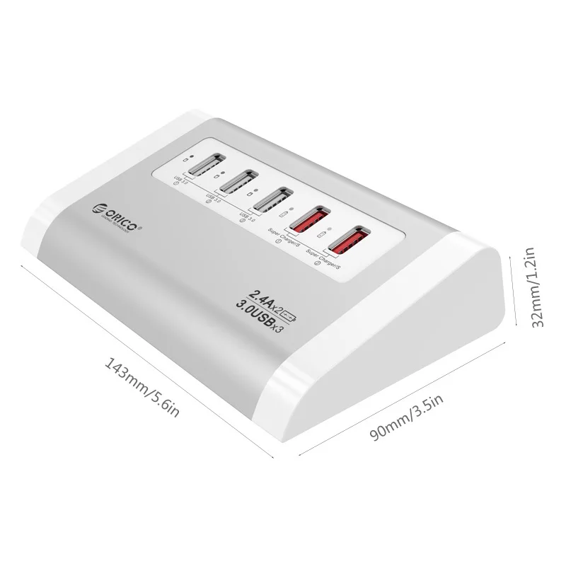USB 3 0 концентратор ORICO 5 Гбит/с высокоскоростной с зарядным устройством мобильный