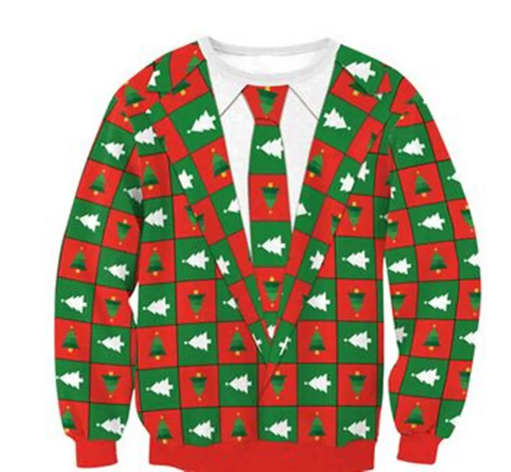 Бежевый Рождественский свитер с рисунком Санта Клауса, уродливые Рождественские свитера, топы для мужчин и женщин, забавные пуловеры, блузы, Прямая поставка - Цвет: Бежевый