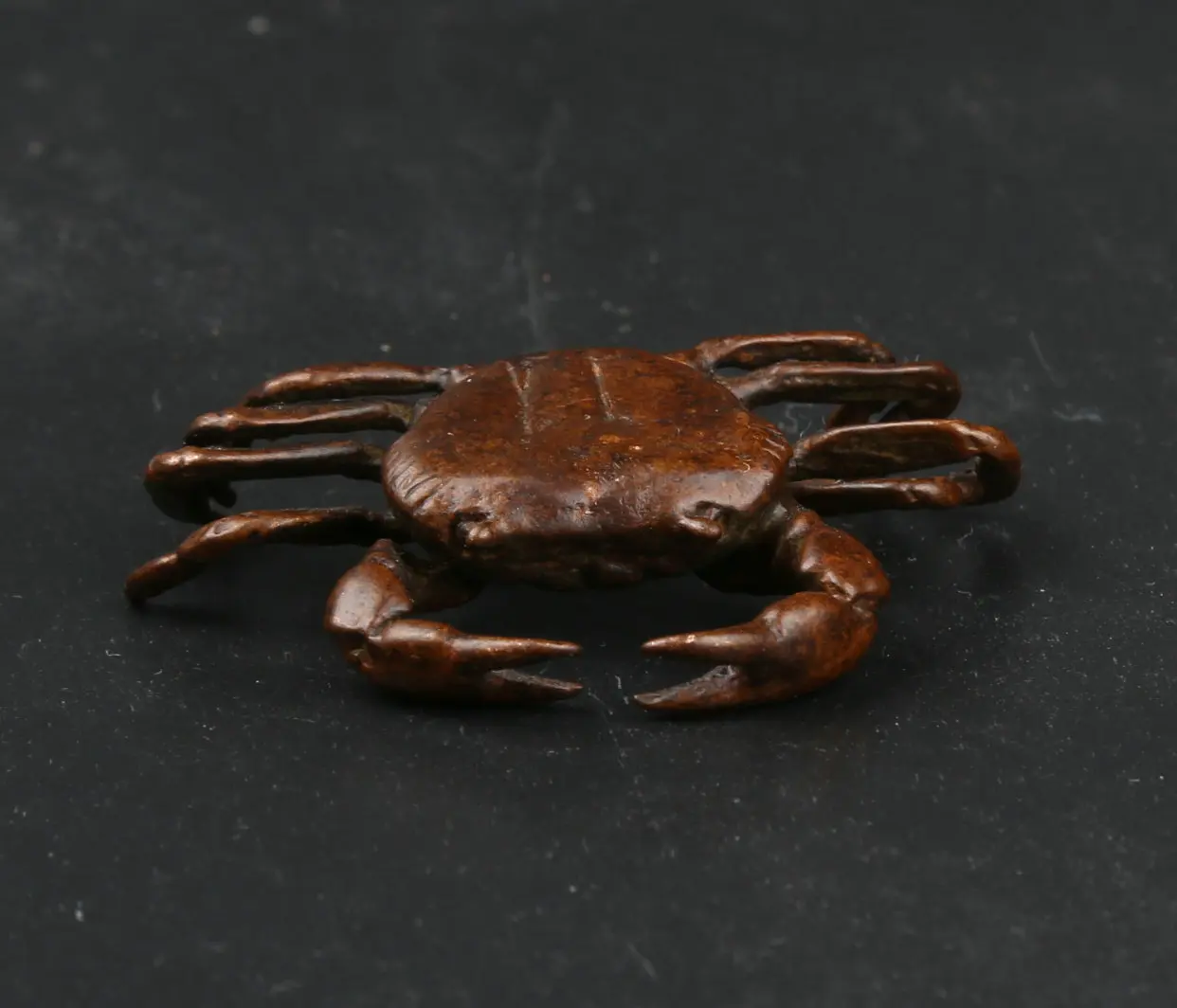 

43MM/1.7" Collect Curio Rare Chinese Fengshui Bronze Exquisite Animal Crab Eriocheir Sinensis Hairy Crab Mitten Crab Statue 17g