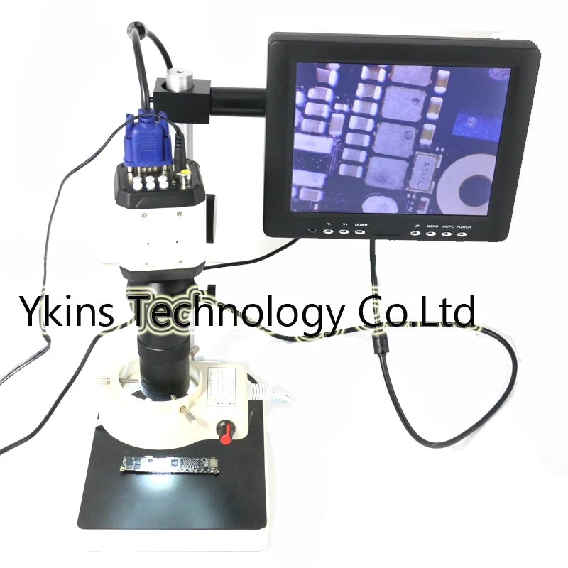 Полный комплект 3 в 1 цифровой промышленный микроскоп камера VGA USB CVBS ТВ выходы для