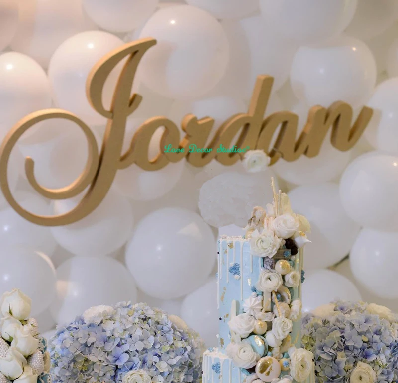 Бесплатная Доставка 1 Компл. Настроить Имя Деревянным Столом Письма Свадебный