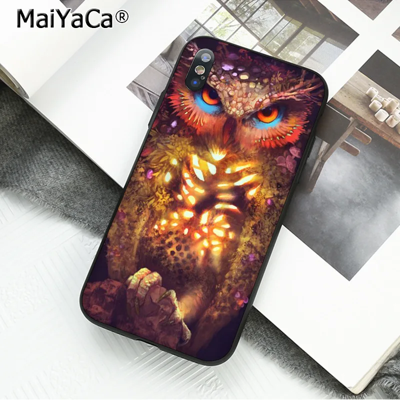 A5 MaiYaCa защитный мобильный чехол для телефона животное сова на дереве для iPhone X XS MAX 6 6s 7 7plus 8 8Plus 5 5S SE XR - Цвет: A5