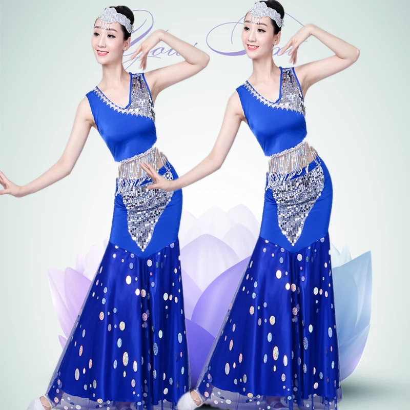 Дай танцы одежда для взрослых женщин танец Тонкий костюмы павлина этнические