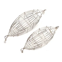 stainless steel bait cage fishing trap basket feeder holder wire fishing lure cage fish bait fishing tackle accessories