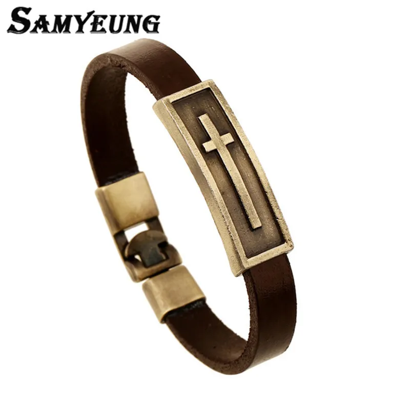 18 видов стилей мужской кожаный браслет для мужчин Крест Любовь Иисус письмо