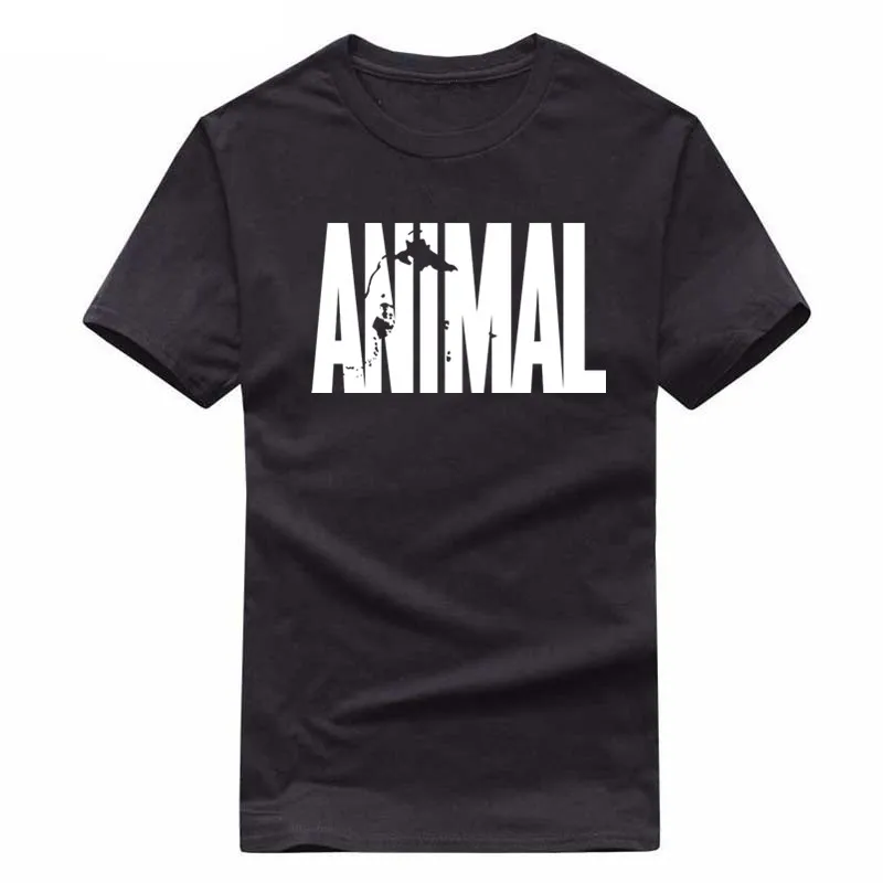 ANIMAL round collar men cotton muscle exercise fitness strong and handsome T-shirt trends in 2018 brand tops clothes | Мужская одежда