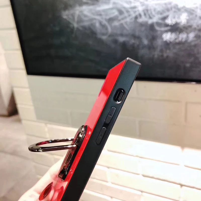 Роскошное квадратное закаленное стекло чехол подставка для телефона iphoneX 6 6s 6plus 7