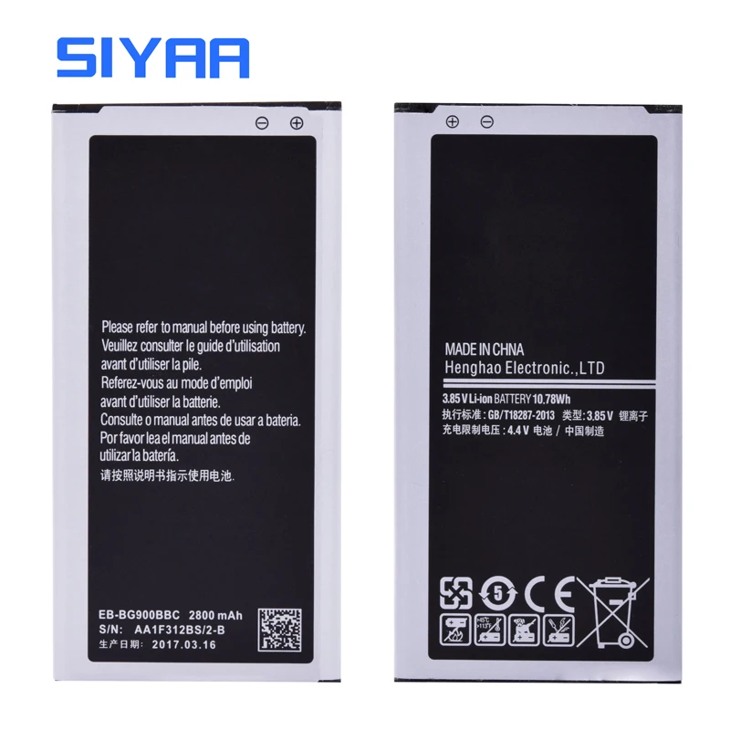SIYAA оригинальный EB BG900BBC BG900BBE батарея для Samsung S5 G900S G900F высокой емкости 2800 мАч литий