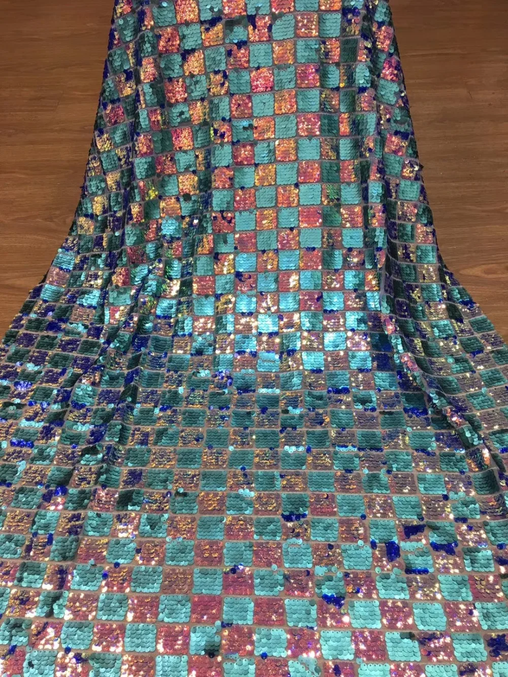 

Latest Design High Class Nigerian french tulle lace fabrics embroidered sequins African Lace Fabric For Party Dress TS7807