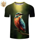 Футболка Мужскаяженская с коротким рукавом, круглым вырезом и 3D-принтом птицы