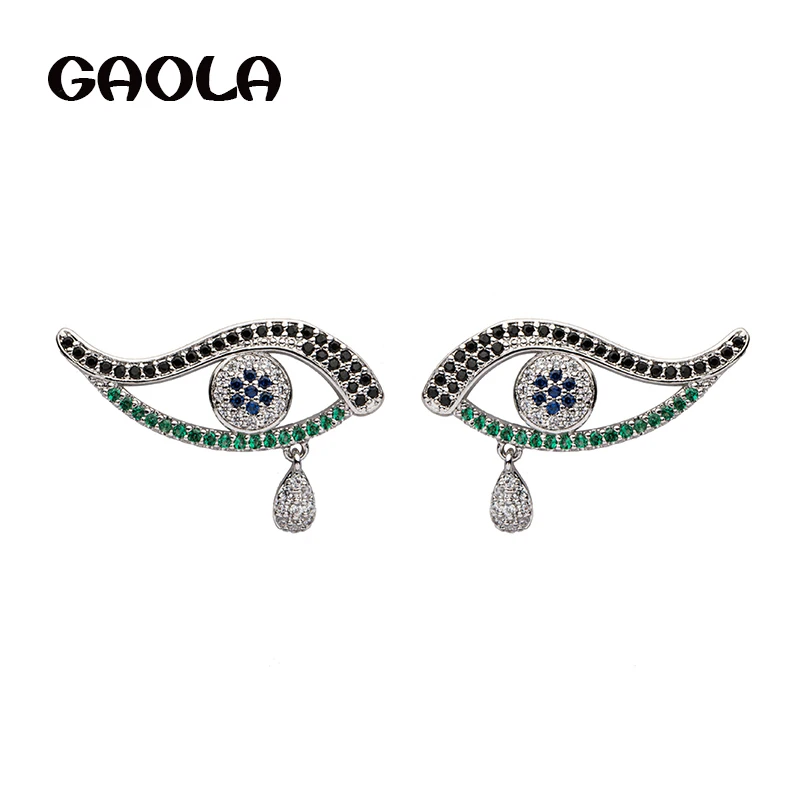 Женские трендовые длинные серьги GAOLA серебристые с цирконием GLE6625Y|dangle earrings|earring