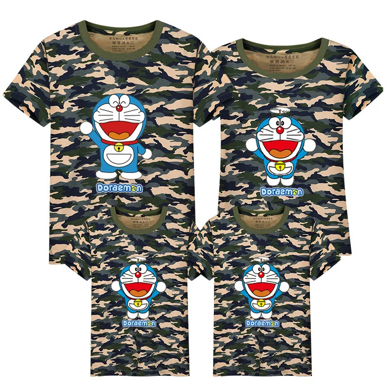 1 шт. мать и дети дочь одежда семья посмотрите doraemon блузка майка отец сын рубашка