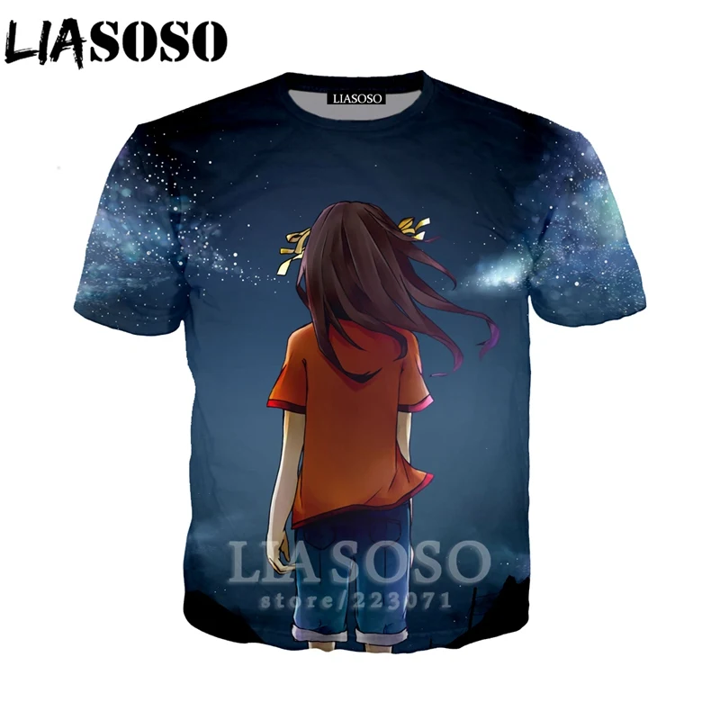 LIASOSO Summer New Men Women Short Sleeve Sweatshirt 3D Print Anime The Melancholy of Haruhi Suzumiya T Shirt Top Pullover A195 | Мужская