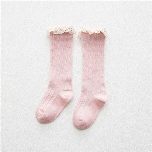 duck pink Lawadka/детские носки принцессы для девочек детские гольфы с кружевами; Детские гетры из хлопка; Весенний стиль - Цвет: duck pink