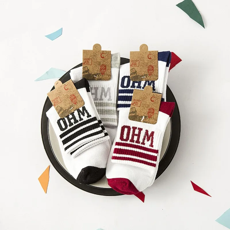 Корейский стиль Для женщин мода пот Носки для девочек дамы Школы Марка письма