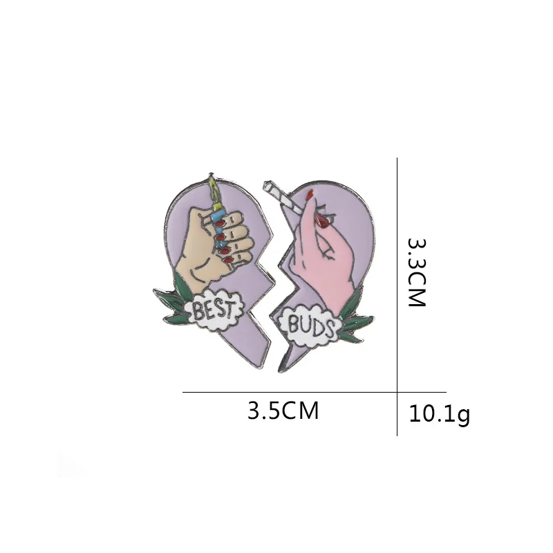 Высокое качество Мультфильм пара сплав падение масло брошь в форме сердца значок