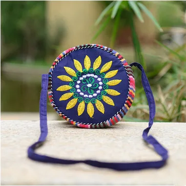 Модная женская маленькая круглая сумка с вышивкой! Популярный подарок женские