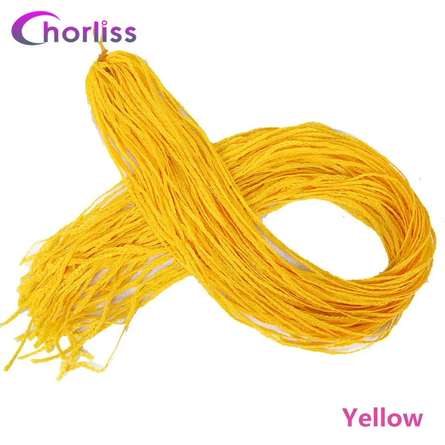 Yellow Chorliss вязанные крючком косички Zizi косички, вязанные крючком волосы, пряди, синтетические волосы для наращивания, косички, блонд, черный, серый, красный, коричневый - Цвет: Yellow