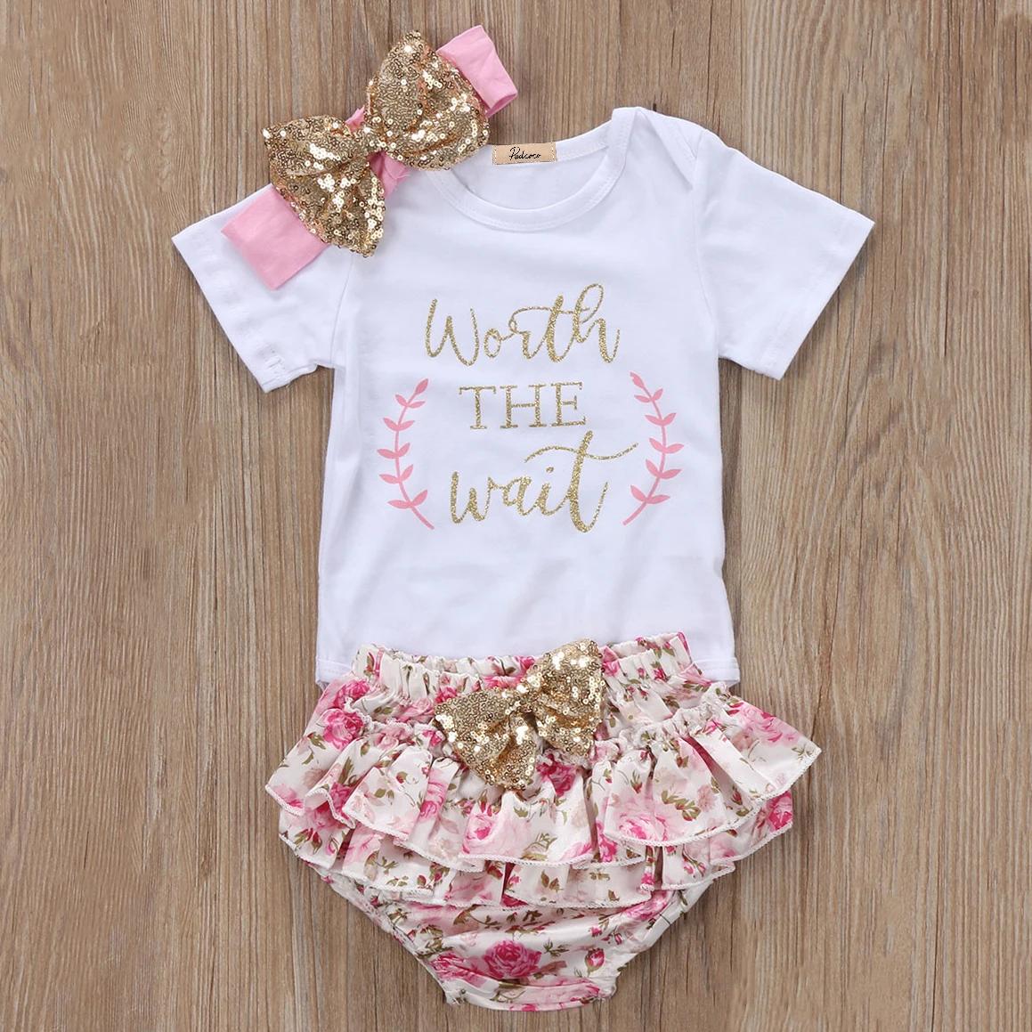 Toddler Baby Girls Romper Jumpsuit Skirts Pants Headband Clothes Outfits Set Infant Newborn Girl Print Brief Soft Clothing |